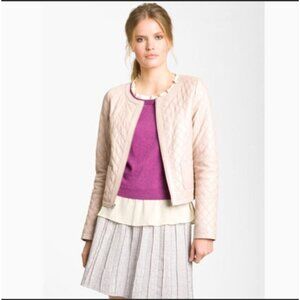 Hinge Size S Quilted Leather Jacket Zipper Front In Blush Pink